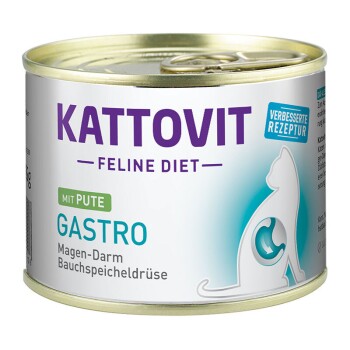 KATTOVIT Feline Diet Nassfutter Katze Gastro Adult Pute 12x185 g