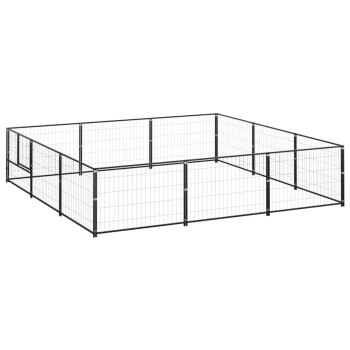 VidaXL Hundezwinger Stahl schwarz 3 m, 3 m, 70 cm
