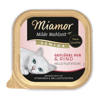 Miamor Milde Mahlzeit Senior Geflügel und Rind 16x100 g