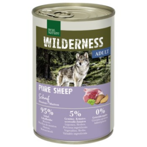 REAL NATURE WILDERNESS Nassfutter für Hunde Adult Pure Sheep, Schaf 6x400 g