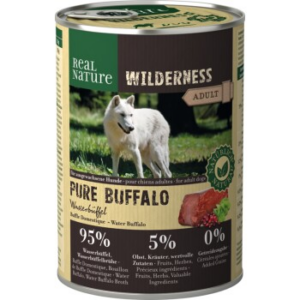 REAL NATURE WILDERNESS Nassfutter für Hunde Adult Pure Buffalo, Wasserbüffel 6x400 g