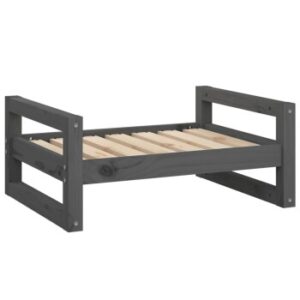 VidaXL Hundebett M (65,5x50,5x28 cm) aus Kiefernholz grau