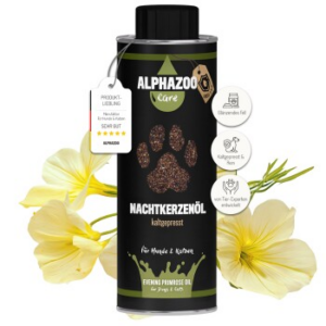 ALPHAZOO Premium Nachtkerzenöl für Hunde und Katzen 250 ml