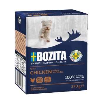 BOZITA Nassfutter Hund Junior Häppchen in Gelee Hühnchen 6x370 g
