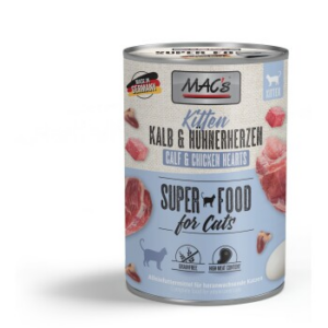 MAC's Nassfutter Kitten Kalb und Hühnerherzen 6x400 g