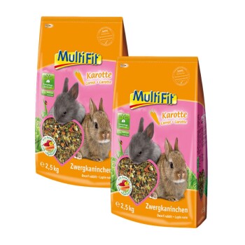 MultiFit für Zwergkaninchen mit Karotte 2x2,5 kg