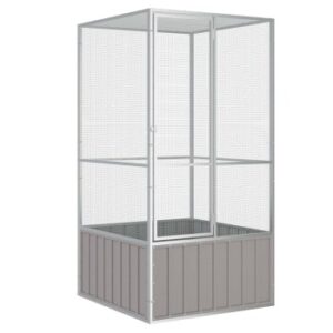 VidaXL Vogelkäfig aus verzinktem Stahl 1,11 m, 1,07 m, 2,115 m