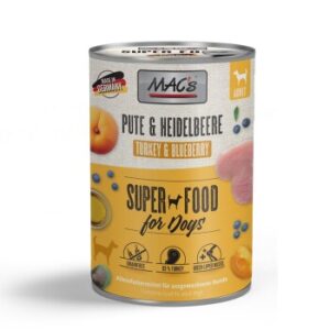 MAC's Nassfutter Hund Adult Pute und Heidelbeeren 6x400 g