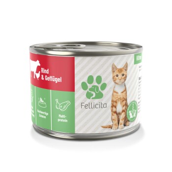 Fellicita Rind & Geflügel für Kitten 6x 200g