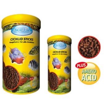AQUARIS Aquarium Fischfutter - Cichlid Sticks - 1 L