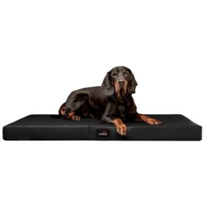 Tierlando ® Orthopädische Hundematratze ALICE EASY CLEAN Kunstleder Hundebett schwarz 1,2 m, 9 cm, 90 cm
