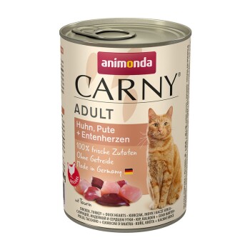 animonda Carny Nassfutter Katze Adult 6x400 g Huhn, Pute & Entenherzen