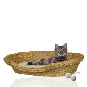 Rohrschneider ® Komfortables Katzenkörbchen mit Kissen