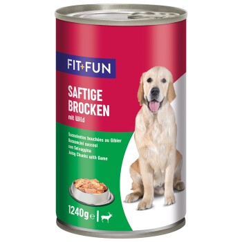FIT+FUN Nassfutter Hund Audlt, Ragout, Wild 6x1,24 kg