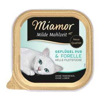 Miamor Milde Mahlzeit Geflügel pur und Forelle 16x100 g