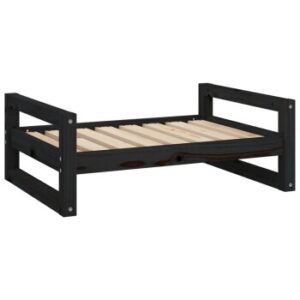 VidaXL Hundebett L (75,5x55,5x28 cm) aus Kiefernholz schwarz