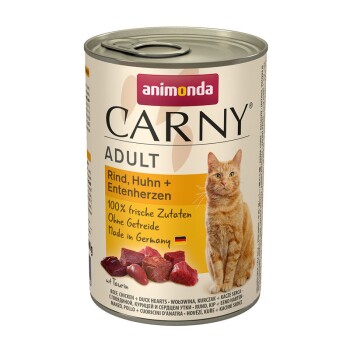 animonda Carny Nassfutter Katze Adult 6x400 g Rind, Huhn & Entenherzen