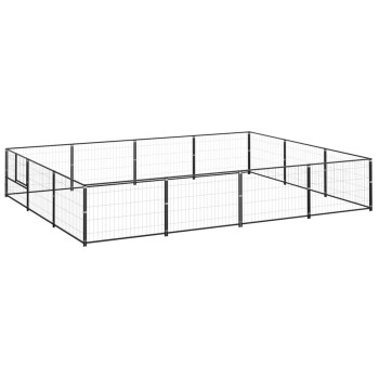 VidaXL Hundezwinger Stahl schwarz 4 m, 3 m, 70 cm