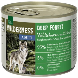 REAL NATURE WILDERNESS Nassfutter für Hunde Adult Deep Forest, Wildschwein mit Hirsch 12x200 g