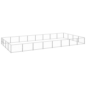VidaXL Hundezwinger Stahl silber 8 m, 4 m, 70 cm
