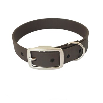 bio-leine 21-30cm HU Biothane Halsband dunkelbraun 40 cm, 50 cm