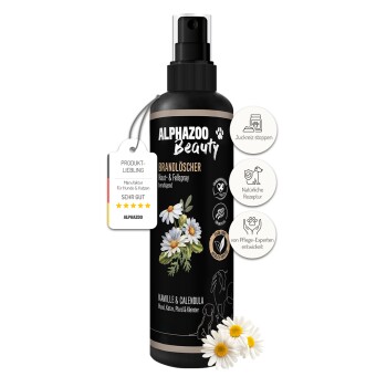 ALPHAZOO Brandlöscher- Juckreiz-Spray, Fellpflege-Spray für Hunde, Katzen, Haus- und Hoftiere 200 ml