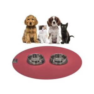 SANOZOO ® - runde Napfunterlage - Öko-Tex und Made in Germany rot 80 cm, 80 cm