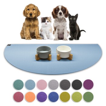 SANOZOO ® - Napfunterlage Halbrund - Öko-Tex und Made in Germany hellblau 40 cm, 80 cm