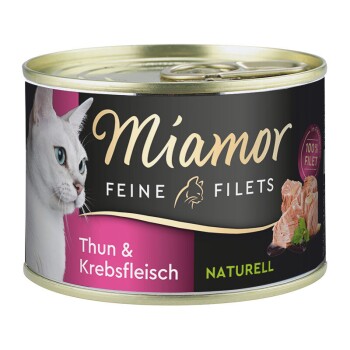Miamor Feine Filets Naturell Thun und Krebsfleisch 12x156 g