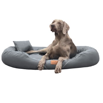 Tierlando TIFFANY Couture - Orthopädisches Hundebett schwarz/ graphit 1,15 m, 20 cm, 90 cm