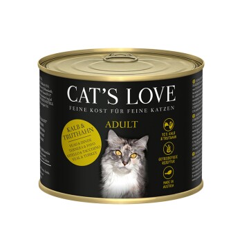CAT'S LOVE Nassfutter Katze Adult Kalb und Truthahn 6x200 g