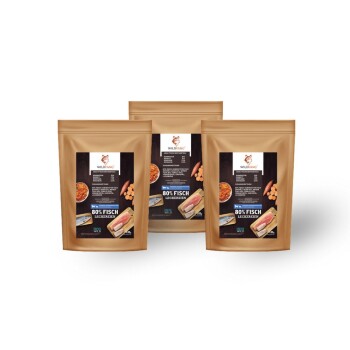 Wildfang Snacks mit 80 % Fisch - getreidefrei - 3 x 70 g