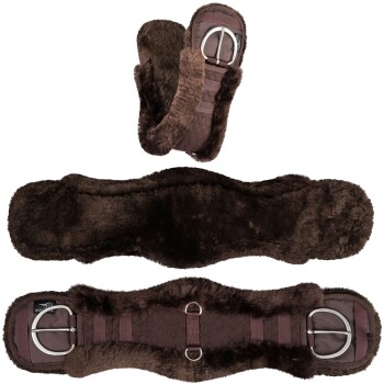 Equinate Westerngurt Classical anatomisch Lammfell braun 75 cm