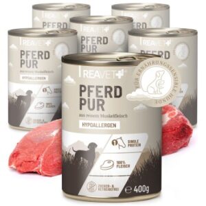 REAVET Hundenassfutter - Pferd Pur | 6 x 400g
