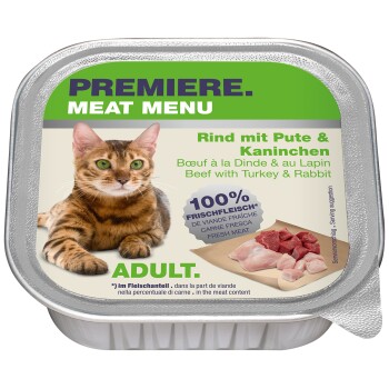 PREMIERE Meat Menu Adult Rind mit Pute und Kaninchen 16x100 g