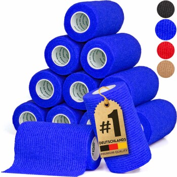 HUND IST KÖNIG Verband selbstklebend, Fixierbinde 12x4,7m Selbstklebende Bandage für Mensch & Tier
