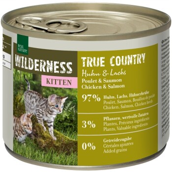 REAL NATURE WILDERNESS Kitten True Country, Huhn und Lachs 24x200 g