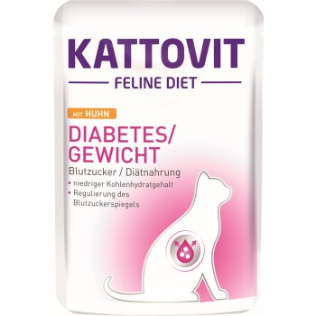 KATTOVIT Feline Diet Nassfutter Katze Diabetes Adult Huhn 24x85 g