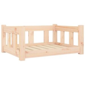 VidaXL Hundebett Massivholz Kiefer natur / beige 50,5 cm, 28 cm, 65,5 cm