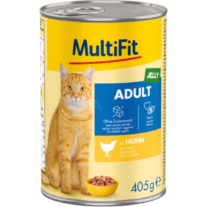 MultiFit Nassfutter Katze Adult, in Gelee, Huhn 6x405 g