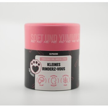 ALPHAZOO Kleines Rinderz-Vous 65g I Leckerli für Hunde