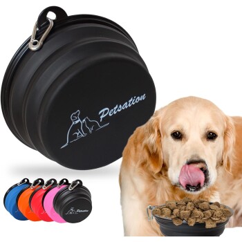Petsation Faltbarer Reisenapf schwarz 1.500 cm³
