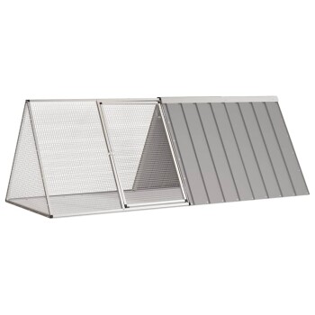 VidaXL Kaninchenkäfig Stahl Verzinkt Hasenstall Kaninchenstall 2,015 m, 80,5 cm, 71 cm