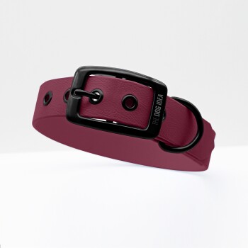 THE DOG IDEA Biothane Halsband Bordeaux Schwarz XS