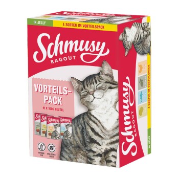 Schmusy Ragout Nassfutter Katze Vorteilspack in Gelee 12x100 g