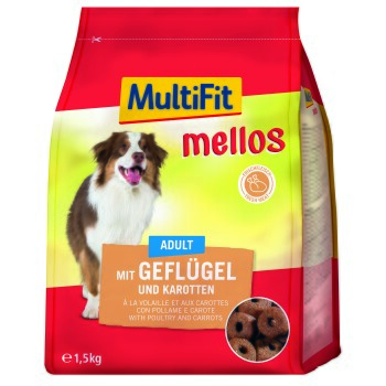 MultiFit Mellos Trockenfutter Hund Adult, Geflügel und Karotten 1,5 kg