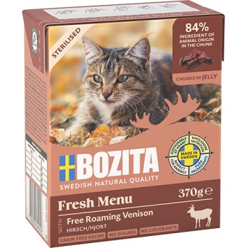 BOZITA Nassfutter Katze Sterilised Häppchen in Sauce mit Saibling 6x370 g