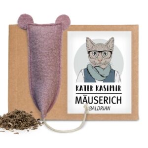 Kater Kasimir MÄUSERICH - Die XL Spielmaus, handgenäht, aus echtem Wollfilz mit Baldrianwurzel-Füllung
