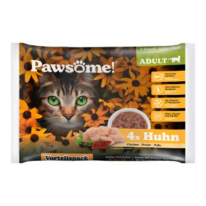 Pets Nature GmbH Pawsome Adult Flowpack Huhn 4x85 g