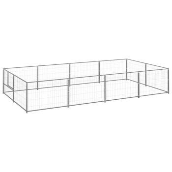 VidaXL Hundezwinger Stahl silber 4 m, 2 m, 70 cm